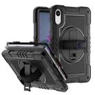 For Xiaomi Redmi Pad 2 360 Degree Rotation PC Contrast Silicone Tablet Case(Black) - 1