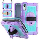 For Xiaomi Redmi Pad 2 360 Degree Rotation PC Contrast Silicone Tablet Case(Purple + Mint Green) - 2