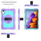 For Xiaomi Redmi Pad 2 360 Degree Rotation PC Contrast Silicone Tablet Case(Purple + Mint Green) - 3
