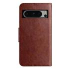 For Google Pixel 8 Pro Butterfly Flower Pattern Flip Leather Phone Case(Brown) - 3