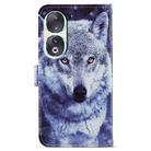 For Honor 90 Painted Pattern Horizontal Flip Leather Phone Case(White Wolf) - 3