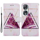 For Honor 90 Painted Pattern Horizontal Flip Leather Phone Case(Marble) - 1