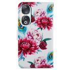 For Honor 90 Painted Pattern Horizontal Flip Leather Phone Case(Peacock Flower) - 3