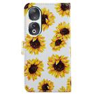 For Honor 90 Painted Pattern Horizontal Flip Leather Phone Case(Sunflower) - 3