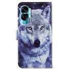 For Honor 90 Lite Painted Pattern Horizontal Flip Leather Phone Case(White Wolf) - 3