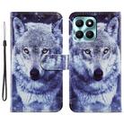For Honor X6A Painted Pattern Horizontal Flip Leather Phone Case(White Wolf) - 1