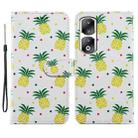 For Honor 90 Pro Painted Pattern Horizontal Flip Leather Phone Case(Pineapple) - 1