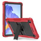 For Honor Pad X8 Shockproof Silicone Hybrid PC Tablet Case with Holder(Black + Red) - 1
