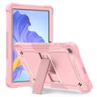 For Honor Pad X8 Shockproof Silicone Hybrid PC Tablet Case with Holder(Rose Gold) - 1