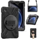 For Samsung Galaxy Tab A9+ Rotary Handle Grab TPU + PC Tablet Case(Black) - 1