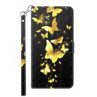 For Motorola Moto G14 3D Painting Pattern Flip Leather Phone Case(Gold Butterfly) - 2