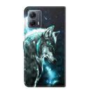 For Motorola Moto G14 3D Painting Pattern Flip Leather Phone Case(Wolf) - 3