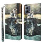 For Motorola Moto G14 3D Painting Pattern Flip Leather Phone Case(Cat Tiger) - 1