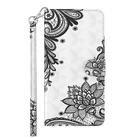 For Motorola Moto G14 3D Painting Pattern Flip Leather Phone Case(Diagonal Black Flower) - 2