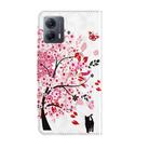 For Motorola Moto G54 3D Painting Pattern Flip Leather Phone Case(Cat Under The Tree) - 3
