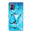 For Motorola Moto G54 3D Painting Pattern Flip Leather Phone Case(Three Butterflies) - 3