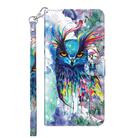 For Motorola Moto G54 3D Painting Pattern Flip Leather Phone Case(Watercolor Owl) - 2