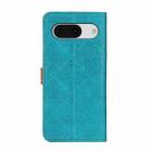 For Google Pixel 8a European Floral Embossed Leather Phone Case(Blue) - 3
