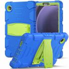 For Samsung Galaxy Tab A9 3-Layer Protection Screen Frame + PC + Silicone Shockproof Combination Tablet Case with Holder(Blue+Lime) - 1