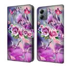 For Motorola Moto G14 Crystal 3D Shockproof Protective Leather Phone Case(Butterfly) - 1