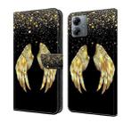 For Motorola Moto G14 Crystal 3D Shockproof Protective Leather Phone Case(Golden Wings) - 1