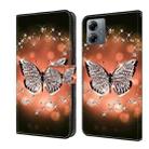 For Motorola Moto G14 Crystal 3D Shockproof Protective Leather Phone Case(Crystal Butterfly) - 1