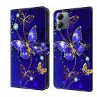 For Motorola Moto G14 Crystal 3D Shockproof Protective Leather Phone Case(Diamond Butterfly) - 1