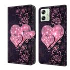 For Motorola Moto G54 Crystal 3D Shockproof Protective Leather Phone Case(Lace Love) - 1