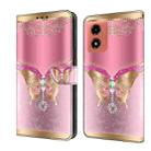 For Motorola Moto G Play 2024 Crystal 3D Shockproof Protective Leather Phone Case(Pink Bottom Butterfly) - 1
