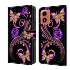 For Motorola Moto G Play 2024 Crystal 3D Shockproof Protective Leather Phone Case(Purple Flower Butterfly) - 1