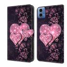 For Motorola Moto G24 Crystal 3D Shockproof Protective Leather Phone Case(Lace Love) - 1