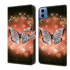 For Motorola Moto G24 Crystal 3D Shockproof Protective Leather Phone Case(Crystal Butterfly) - 1