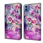 For Motorola Moto G24 Power Crystal 3D Shockproof Protective Leather Phone Case(Butterfly) - 1