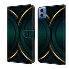 For Motorola Moto G24 Power Crystal 3D Shockproof Protective Leather Phone Case(Gold Outline) - 1
