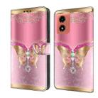 For Motorola Moto G04 Crystal 3D Shockproof Protective Leather Phone Case(Pink Bottom Butterfly) - 1
