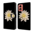 For Motorola Moto G04 Crystal 3D Shockproof Protective Leather Phone Case(White Flower) - 1