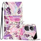 For OPPO Reno10 /10 Pro Global Colored Drawing Leather Phone Case(Purple Marble) - 1