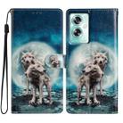 For OPPO A79 5G / A2 5G Colored Drawing Leather Phone Case(Twin Wolves) - 1