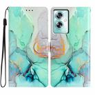 For OPPO A79 5G / A2 5G Colored Drawing Leather Phone Case(Green Marble) - 1