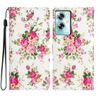 For OPPO A79 5G / A2 5G Colored Drawing Leather Phone Case(Peonies) - 1