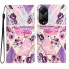 For OPPO A98 Colored Drawing Leather Phone Case(Purple Marble) - 1