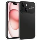 For iPhone 15 Laminated Large Window TPU Phone Case(Black) - 1