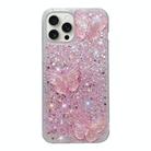 For iPhone 15 Pro Max Starry Sequin Crystal Butterflies Epoxy TPU Phone Case(Pink) - 1