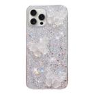 For iPhone 15 Pro Starry Sequin Crystal Butterflies Epoxy TPU Phone Case(Silver) - 1