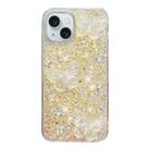 For iPhone 15 Plus Starry Sequin Crystal Butterflies Epoxy TPU Phone Case(Yellow) - 1