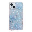 For iPhone 15 Starry Sequin Crystal Butterflies Epoxy TPU Phone Case(Blue) - 1