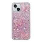 For iPhone 15 Starry Sequin Crystal Butterflies Epoxy TPU Phone Case(Pink) - 1