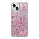 For iPhone 14 Starry Sequin Crystal Butterflies Epoxy TPU Phone Case(Pink) - 1