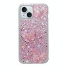 For iPhone 13 Starry Sequin Crystal Butterflies Epoxy TPU Phone Case(Pink) - 1