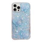 For iPhone 12 Pro Max Starry Sequin Crystal Butterflies Epoxy TPU Phone Case(Blue) - 1